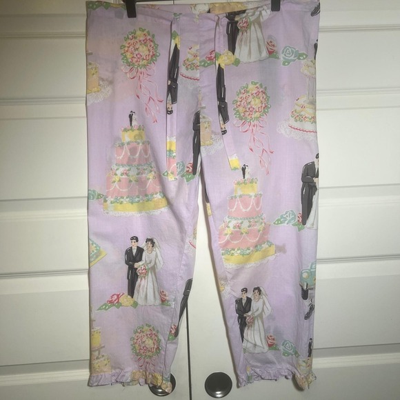 Nick & Nora Vintage Pajama Set in Love and Marriage Print, Women's Size XS - Picture 7 of 16